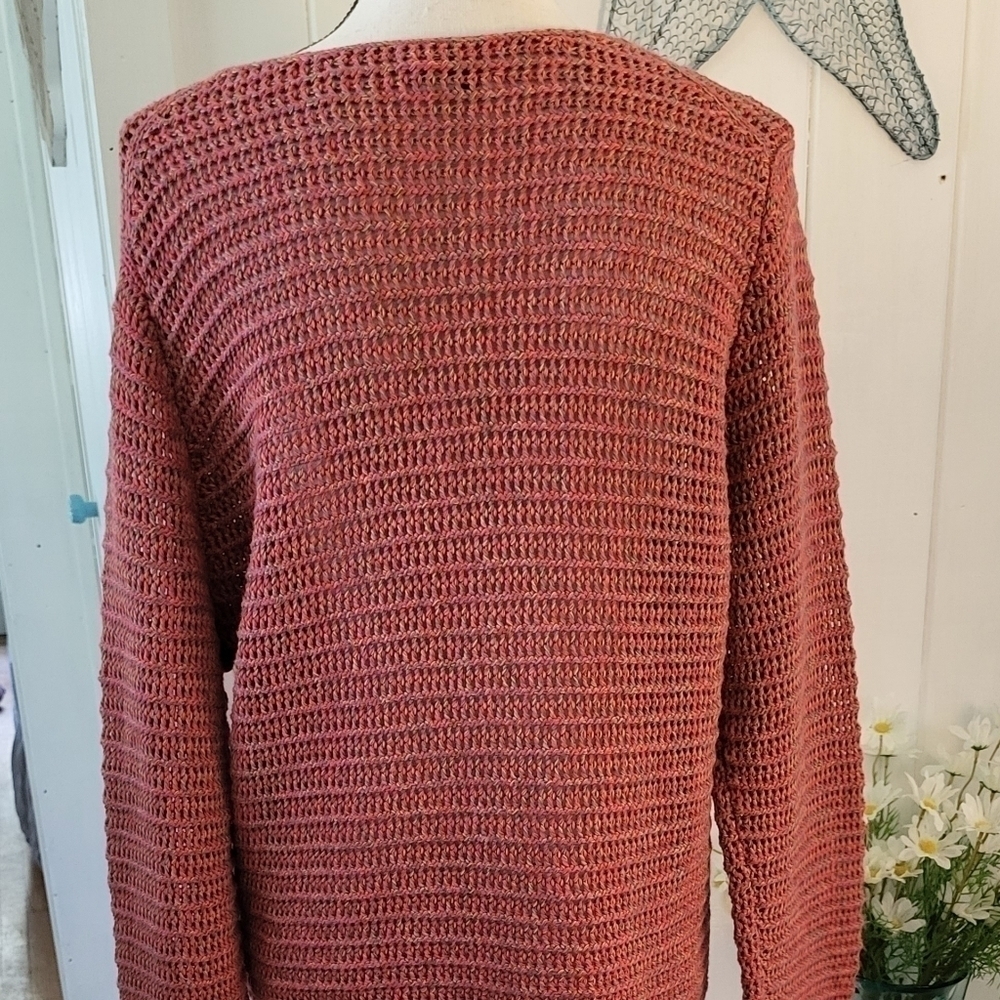 Vince Multicolor Marled Open Knit Button Cardigan - Picture 10 of 12